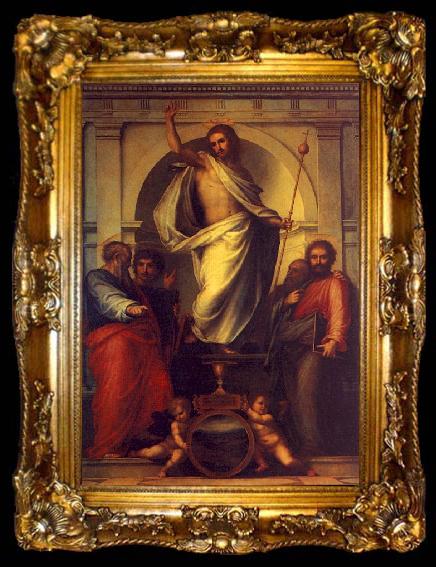 framed  Fra Bartolommeo Resurrected Christ with Saints, ta009-2